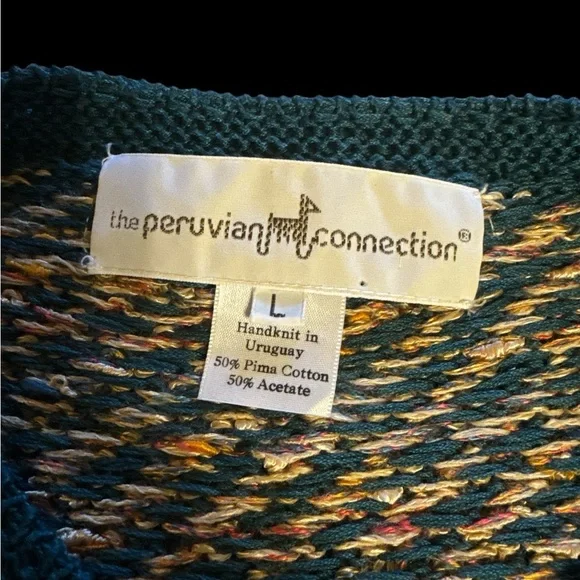 Vintage Peruvian Connection Handknit Cardigan Sweater Large - Picture 5 of 5